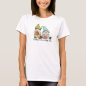 Gehakt meer zorgen Minder T-Shirt met Cute Gnomen (Voorkant)