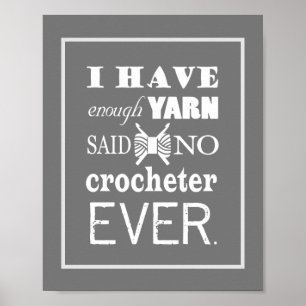 Gehakt niet genoeg Yarn Craft Room Donker Poster