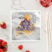 Gehakt Paars Gnoomhuis met katten en katten Servet (Insitu)