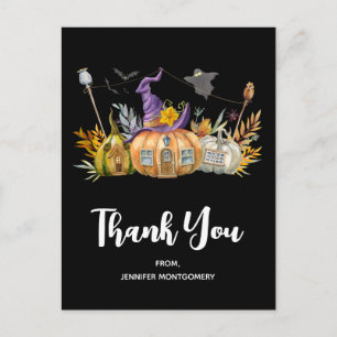 Gehakt pompoenhuis met Ghost en vleermuizen Dank u Briefkaart