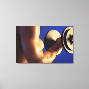 Gehakt schot van het hefgewicht van het man canvas afdruk