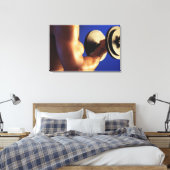 Gehakt schot van het hefgewicht van het man canvas afdruk (Insitu (Slaapkamer))