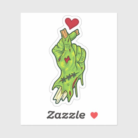 Gehakt van Zombie Hand Heart - KPop Lover's Hallo Sticker (Vel)