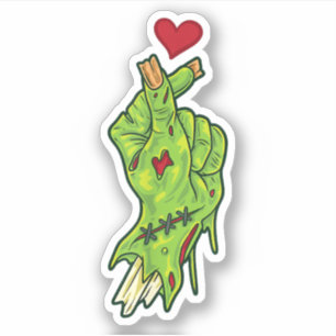 Gehakt van Zombie Hand Heart - KPop Lover's Hallo Sticker