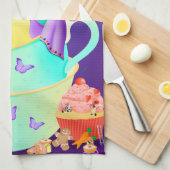 Gehakte dame in Teacup Tea Towel Theedoek (Quarter Fold)