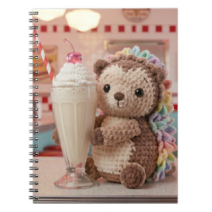 Gehakte egel en milkshake in retro diner notitieboek