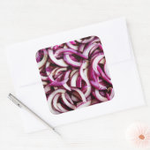 Gehakte rode uien vierkante sticker (Envelop)