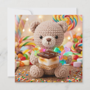 Gehakte teddybeer met S'more in een Candy Land
