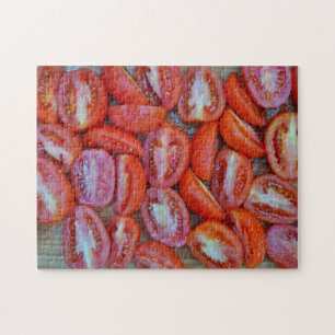 Gehakte tomaten legpuzzel