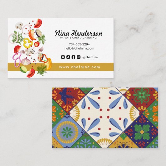 Gehakte Veggies Chef Catering Restaurant Visitekaartje (Voorkant / Achterkant)