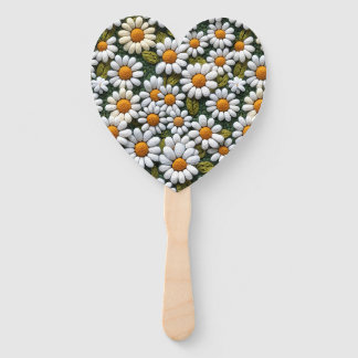 Gehakte Witte Madeliefjes Lente Wilde Bloemen Handwaaier