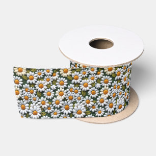 Gehakte Witte Madeliefjes Lente Wilde Bloemen Lint