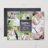 Gehalte collage bruiloft foto Hartelijk dank Bedankkaart (Voorkant / Achterkant)