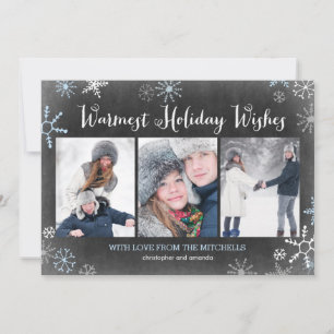Gehalte Snowflakes Holiday Fotokaart Feestdagenkaart