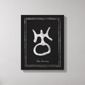 Gehammerd zilver gestileerd symbool van de Uranus Canvas Afdruk (Voorkant)