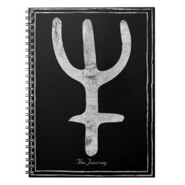 Gehammerde zilvervormde planeet Neptunsymbool Notitieboek