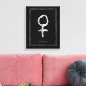Gehammerde zilvervormde planeet Venus-symbool Canvas Afdruk (Insitu (Woonkamer))