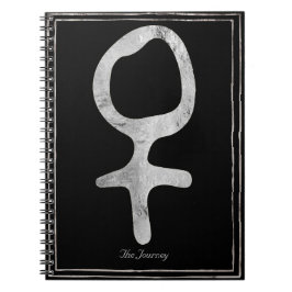 Gehammerde zilvervormde planeet Venus-symbool Notitieboek