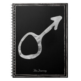 GeHammered zilver gestileerde planeet Mars-symbool Notitieboek