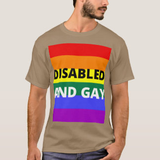 GEHANDICAPT EN HOMO op regenboog achtergrond jonge T-shirt