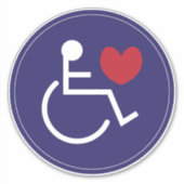 Gehandicapte auto Sticker Love Handicapped Blue (Voorkant)