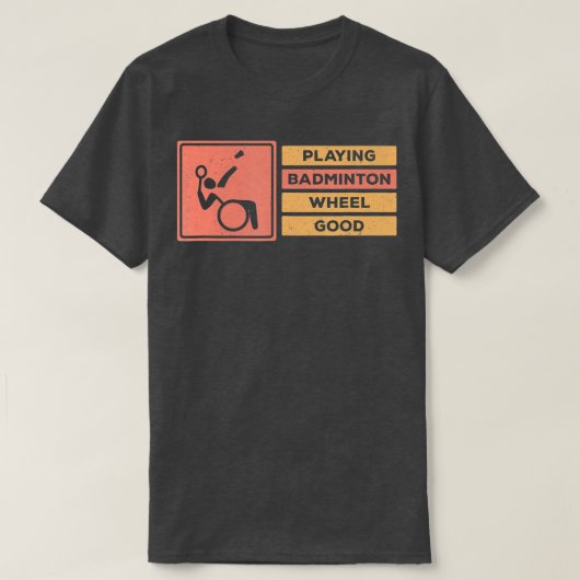 Gehandicapte Badminton Player Handicap T-shirt (Design voorkant)