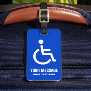 Gehandicapte gehandicapte symbool toevoegen berich bagagelabel