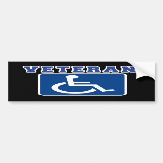 Gehandicapte gehandicapte veteraan bumpersticker (Voorkant)