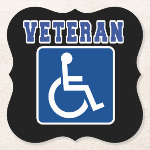 Gehandicapte gehandicapte veteraan kartonnen onderzetters