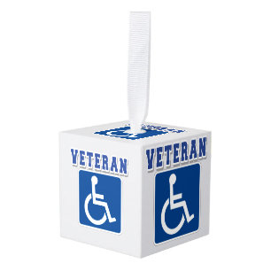 Gehandicapte gehandicapte veteraan kubus ornament
