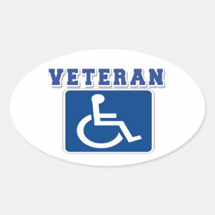 Gehandicapte gehandicapte veteraan ovale sticker