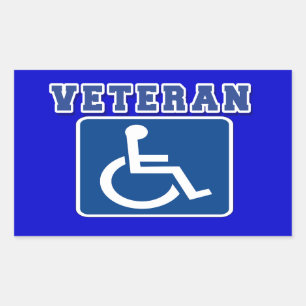 Gehandicapte gehandicapte veteraan rechthoekige sticker