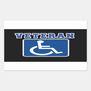 Gehandicapte gehandicapte veteraan rechthoekige sticker