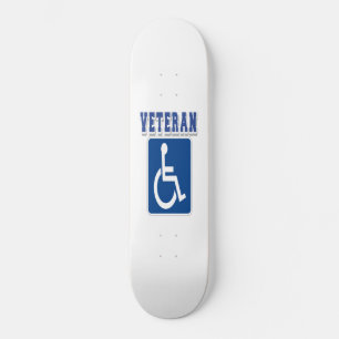 Gehandicapte gehandicapte veteraan skateboard
