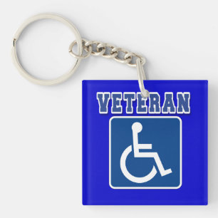 Gehandicapte gehandicapte veteraan sleutelhanger