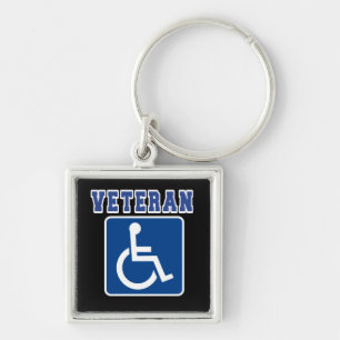 Gehandicapte gehandicapte veteraan sleutelhanger