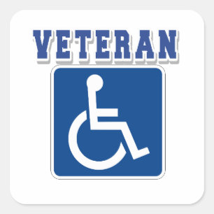 Gehandicapte gehandicapte veteraan vierkante sticker