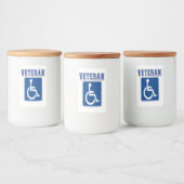 Gehandicapte gehandicapte veteraan voedselcontainer etiket (Flessen)