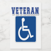 Gehandicapte gehandicapte veteraan voedselcontainer etiket (Enkel label)