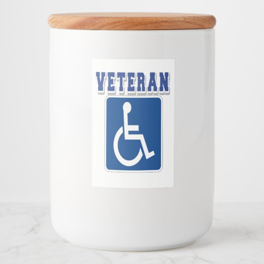 Gehandicapte gehandicapte veteraan voedselcontainer etiket (Voorkant)