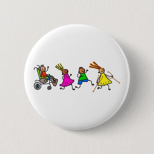 Gehandicapte Kinderen Ronde Button 5,7 Cm (Voorkant)