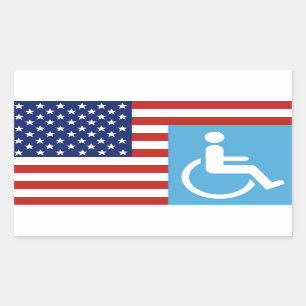 Gehandicapte oorlogsstroom. rechthoekige sticker