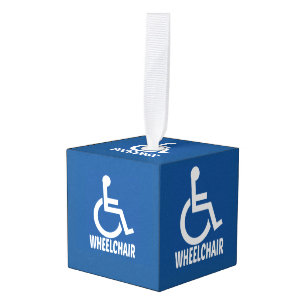 Gehandicapte rolstoel kubus ornament