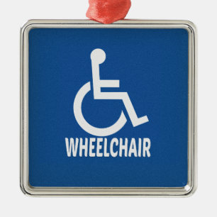 Gehandicapte rolstoel metalen ornament