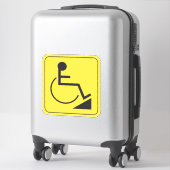 Gehandicapte Rolstoel Ramp Sticker Geel (Koffer)