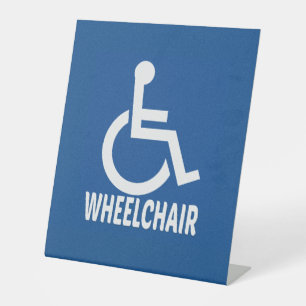 Gehandicapte rolstoel reclamebord met voetstuk