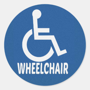 Gehandicapte rolstoel ronde sticker