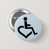 Gehandicapte rolstoelbadge ronde button 5,7 cm (Voorkant /achterkant)