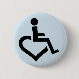 Gehandicapte rolstoelbadge ronde button 5,7 cm