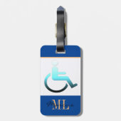 Gehandicapte symbolen en monogrammen/Bagagelabel b Bagagelabel (Achterkant verticaal)